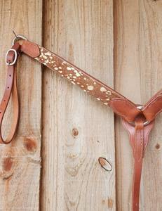 Rawhide Geometrical Grading Grey Overlay Quality Horse Western Headstall & Breastplate Leather Horse Breastplate and Headstall - Product Image 2