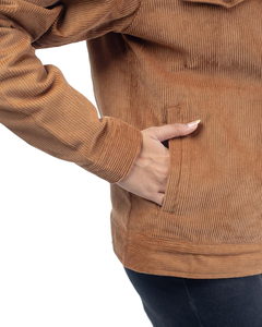 Women's Corduroy <b>Jacket</b> Brown Full Sleeve Turn-down Collar Utility Style Autumn Wear Cotton Single Breasted - Product Image 5