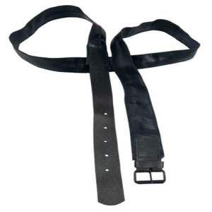 Cinturón de Cuero Genuino Negro con Hebilla Ancha para Uso Casual, Reproducción Americana de Cinturones de Lona Pintados Estilo Confederado - Product Image 1