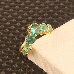 ดีไซน์เนอร์แหวนดีไซน์มงกุฎแหวนควอทซ์หลากสีทำด้วยมือแหวนทองเหลืองชุบทองสำหรับงานแต่งงานของขวัญสำหรับเธอ - Product Image 3