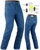 Jean de moto unisexe respirant et coupe-vent grande taille avec protections genoux et hanches – Pantalon de moto élégant à coutures renforcées pour