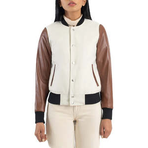 Comfort Style Letterman Jacket Soft Feel <b>Fabric</b> Warm Layer Snap Front for Casual Fashion Outdoor Trips and Daily Wear - Product Image 1