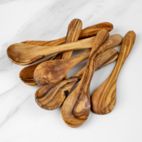 Ensemble de 6 mini-cuillères en bois d'olivier ArtisRaw, fabriquées à la main, écologiques, durables, durée de conservation de 10 ans, pour sel, thé, café, épices, ustensiles