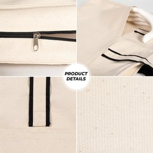 Bolsa de Lona Personalizada con Cremallera, Color Sólido, Asa Negra, Bolsillos Delanteros de 16 x 14 x 4 Pulgadas (40 x 35 x 10 cm) - Product Image 5