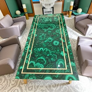 Table basse rectangulaire en malachite, meuble de maison en pierre de qualité supérieure pour plan de travail de cuisine ou salon - Product Image 1