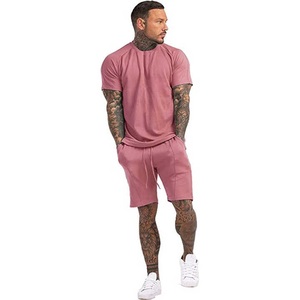 T-shirt et short unisexe en coton épais 100 % personnalisés, coupe ample, style vintage, manches courtes, pour l'été et le streetwear - Product Image 4