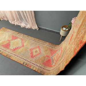 2.8x13.3 ft <b>Runner</b> Vintage <b>Rug</b>, Brown Striped Turkish <b>Rug</b> - Product Image 3