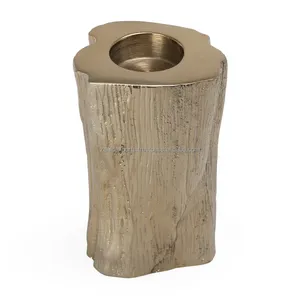 Portavelas de Madera con Forma de Columna, Decoración para el Hogar, Acabado con Textura Natural - Product Image 1