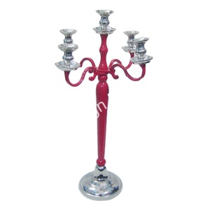 Elegant Candle Stand <b>Hand</b> Painted Color Coated Candelabra <b>Cast</b> Aluminium Elegant Candle Holder for Birthday & Holiday Decoration - Product Image 1