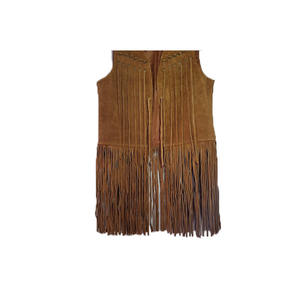 Flecos largos Hermosas prendas de vestir exteriores Moda Último diseño Chaleco de cuero occidental para mujeres - Product Image 4