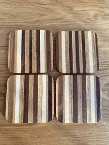 Handcrafted Wooden Walnut <b>Coaster</b> Set Decorative <b>Drink</b> <b>Coasters</b> for Home Decor Unique Wood <b>Coasters</b> Table Protection - Product Image 4