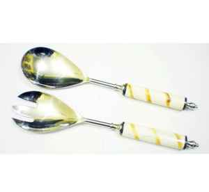 ชุดเซิร์ฟเวอร์สลัดสแตนเลส,มือจับเรซินโบราณล่าสุดและชุดเซิร์ฟเวอร์สลัดสแตนเลสพร้อมด้ามจับทำด้วยมืออันหรูหรา - Product Image 3