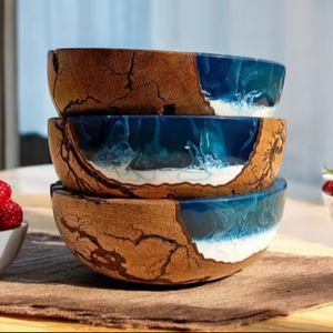 ชามไม้ผสมหรือมะม่วงทำจากเรซินแบบใหม่ชามผสมแป้งหรือผสมใหม่ทำจากไม้หรูหราใช้ในห้องครัวโรงแรมบ้านร้านอาหารอุปกรณ์ครัว - Product Image 1