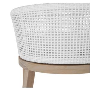 เก้าอี้บาร์ที่ทันสมัยทำจากกรอบอลูมิเนียมและขาไม้สักเนื้อแข็งพร้อมหวายสังเคราะห์พร้อมเบาะรองนั่งสำหรับใช้งานในร่มและกลางแจ้ง - Product Image 5