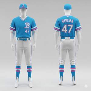 Tenue de baseball professionnelle entièrement personnalisable, respirante, imprimée, séchage rapide, 100 % polyester, durable et confortable - Product Image 3