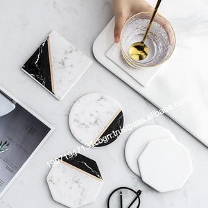 Handmade Wholesale Decorative <b>Ceramic</b> <b>Coasters</b> White Black Round Modern Eco-Friendly - Product Image 3