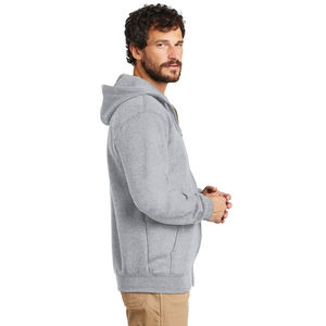 Sweat à capuche unisexe à manches longues personnalisé à la mode avec fermeture éclair pour l'hiver Sweats à capuche pour hommes 100% coton teint uni Service OEM disponible - Product Image 6