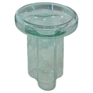 Mesa de centro de cristal Diseño único de pétalos Exquisita mesa auxiliar de cristal moderna de vidrio soplado a mano - Product Image 1