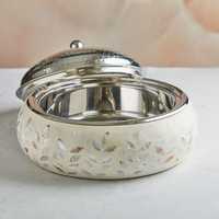 FAIZA CRAFT Casseroles arabes en bois, faites à la main, style américain, de luxe, avec incrustations de nacre, de qualité supérieure, pour table