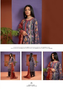 Haute qualité été pakistanais femmes élégantes coton/pelouse costumes robe à col en V avec grande taille caractéristique coton imprimé - Product Image 4