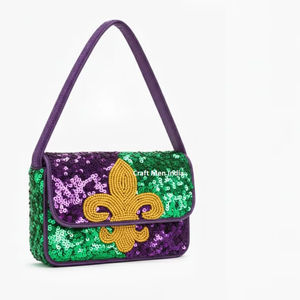 Nouveauté 2026 Sac de luxe brodé de perles, style personnalisable et sac à main Mardi Gras - Product Image 1