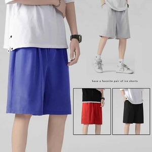 Bermudas de cintura media de algodón 100%, pantalones cortos transpirables estilo Hip Hop, cintura elástica, patrón sólido, entrenamiento de verano, uso en la playa - Product Image 2