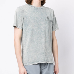 เสื้อยืดแขนสั้นคอกลมพอดีตัวสำหรับผู้ชายผ้าโพลีเอสเตอร์/ ผ้าฝ้ายกันรอยยับระบายอากาศได้ดีแห้งเร็ว - Product Image 3