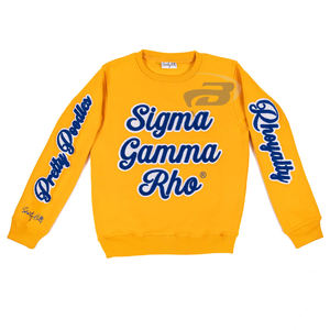 Sudadera de Invierno Sigma Gamma Rho, Sudadera con Bordado de Pretty Poodles, Logotipo Amarillo en la Parte Delantera, Ropa Universitaria de Hermandad, Personalizada - Product Image 1