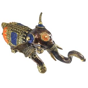 Figura de Elefante Jugando al Fútbol de Latón Macizo de 8.5 Pulgadas, Escultura de Bronce Tallada para Decoración del Hogar, Cultura Tribal - Product Image 6