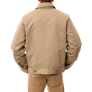 แจ็กเก็ตแบบมีซิปคอตั้งสไตล์ลำลองสำหรับผู้ชายเสื้อกั๊กโพลีเอสเตอร์ผ้าฝ้ายน้ำหนักเบาย้อมธรรมดา - Product Image 2