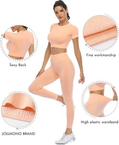 Ensemble de fitness pour femmes, vêtements de yoga et de gym, leggings de yoga à taille élastique, fabrication sur mesure, vente en gros - Product Image 5