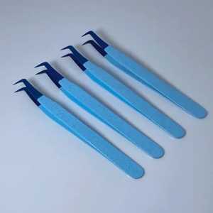 Pinzas para pestañas postizas de acero inoxidable con punta de fibra, herramientas de extensión de pestañas, antimagnéticas, de alta calidad, precisas, Nano, para cejas, arte de uñas - Product Image 1