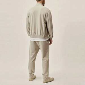 Pantalon de survêtement en coton uni de haute qualité pour homme avec cordon de serrage à la taille et poches latérales, coupe régulière, longueur complète, décontracté - Product Image 5