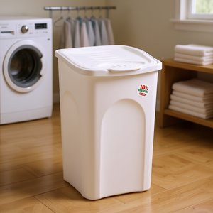 Cesto de Ropa de Plástico Stefanplast PRIMAVERA Blanco 70120, Capacidad de 50 Litros - Product Image 3