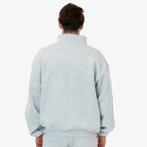 14oz. Sudadera de lana pesada Media cremallera Sudaderas con capucha de lana para hombre - Product Image 3