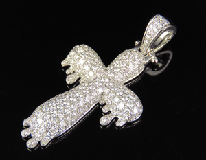 Alta calidad personalizado S925 plata esterlina goteo Moissanite diamante Hip Hop Cruz colgante para hombres y mujeres - Product Image 3