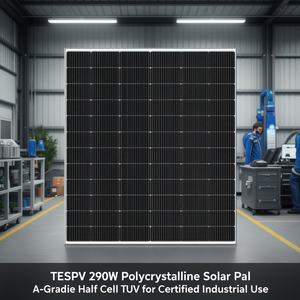 Panneau solaire polycristallin TESPV 290W, qualité A, demi-cellules, certifié TUV pour usage industriel - Product Image 3