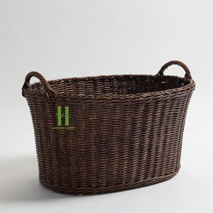 New Arrival Colorful Rattan Woven <b>Baskets</b> Kitchen Storage Garden Pots Planters Waste Bins Boxed Wholesales Laundry From Viet Nam - Product Image 1
