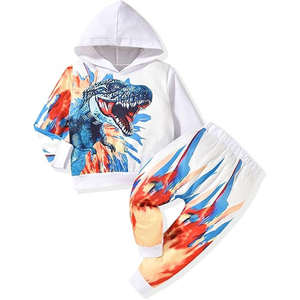 2 piezas niños Casual sólido invierno chándal Sudadera con capucha conjunto Activewear Jogging Suit - Product Image 1