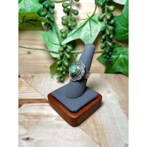 Anillo de Plata de Ley con Oro Sonora para Hombre Tillie John, Talla 7.75, con Turquesa Engastada en Bisel, Estilo Geométrico Hip-Hop para Uso Diario - Product Image 3