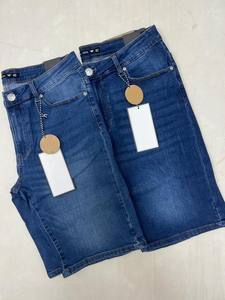 Bermudas de mezclilla para hombre, pantalones cortos informales ecológicos, con efecto lavado liso, logotipo personalizado, venta al por mayor, lo último en 100% - Product Image 6