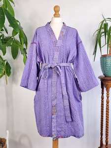 Chaqueta Kimono Kantha Natural para verano y primavera Diseños perfectos Vestido de fiesta festivo estampado hecho a mano Regalo de cumpleaños de boda - Product Image 4