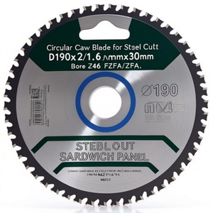 Circular <b>Saw</b> Blade for Steel Cut/Sandwich Panel D190x2/1.6x30mm Bore Z48 FZFA/FZFA - Product Image 2