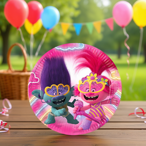 Platos Desechables Trolls de 23 cm, 6 Piezas, Diseño con Temática de Fiesta - Product Image 3