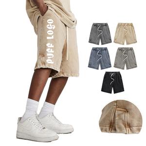 กางเกงขาสั้นผ้าดิบสำหรับผู้ชายกางเกงขาสั้นลำลองกรดซักได้สำหรับฤดูร้อน - Product Image 1