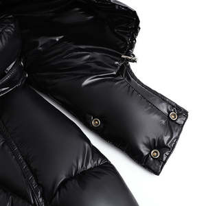 OEM Custom 100% Nylon Canvas Men's Stand Collar Puffer <b>Jacket</b> <b>Waterproof</b> <b>Thin</b> Casual Cotton-Filled Front Logo Plain Dyed - Product Image 2