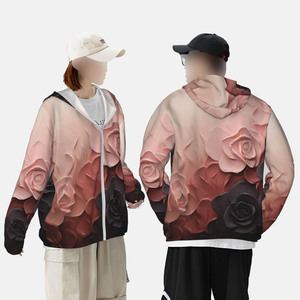 Sudadera con capucha de poliéster estampado para mujer casual/streetwear/hombro caído/figuras/transpirable/ecológico/sudaderas con capucha de punto - Product Image 2