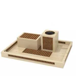 Newest Wooden & rattan tray wooden incense madkhan burner rattan box of wood for giveaway By Abi Overseas