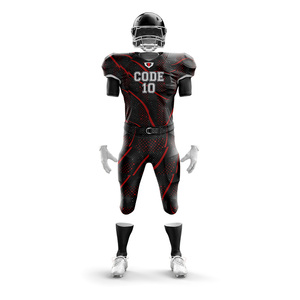 Venta al por mayor de uniformes de fútbol americano con logotipo personalizado uniformes transpirables de talla grande para niños manga corta nombre Número precio bajo - Product Image 2