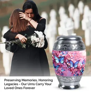 Colourful Flying Butterflies Cremation <b>Urn</b> Large Cremation <b>Urn</b> <b>For</b> <b>Ashes</b> - Product Image 3